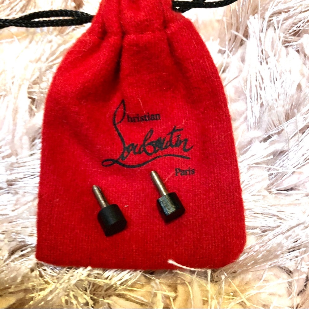 Christian Louboutin Black Skinny Heel Caps w Bag